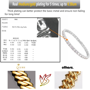 Gioielli Hip Hop <span class=keywords><strong>uomo</strong></span> oro 18K <span class=keywords><strong>925</strong></span> argento Sterling VVS Moissanite diamante ghiacciato fibbia pesante semplice <span class=keywords><strong>collana</strong></span> a catena a maglie cubane - Product Image 5