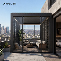 Pergola en aluminium à toit à lames orientables personnalisée B2B pour entrepreneurs et constructeurs, système de drainage intégré pour patio de club