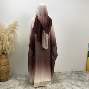 67501# Abaya Manufacturer New Arrival Ombre Silver Shiny Glitter Star Sky Abaya With Hijab Dubai Qatar Open Abayas 5 Colors - Product Image 3