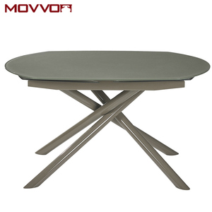 Tavolo da pranzo girevole allungabile minimalista moderno con lacca rettangolare <span class=keywords><strong>in</strong></span> <span class=keywords><strong>vetro</strong></span> Top <span class=keywords><strong>Design</strong></span> nuovo modello <span class=keywords><strong>di</strong></span> fabbrica vendere materiale <span class=keywords><strong>in</strong></span> acciaio - Product Image 3