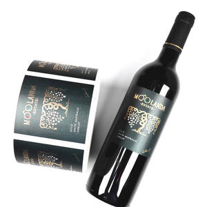 Custom Printing Uv Spot Gold Foil Embossed Logo Premium Adhesive Textured Paper Sticker Glass Red Wine Bottles Sticker <strong>Label</strong> - Product Image 6