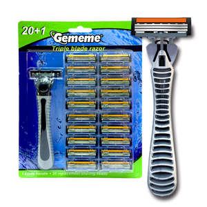 Sıcak satış erkekler kadınlar manuel tıraş klasik kombinasyonu Set 1 kolu 3 katmanlı bıçakları erkekler manuel jilet seti - Product Image 1