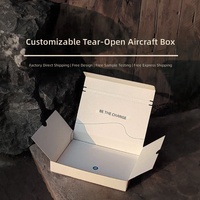 Boîtes en carton ondulé en forme d'avion à déchirure facile pour vêtements personnalisés, livraison express, emballage en papier kraft, logos personnalisés, design créatif