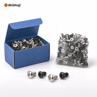 Vis autotaraudeuses à tête cylindrique Phillips en acier au carbone nickelé, oxyde noir, pointe plate, PB M1.4 M1.6 M1.8 M2 M2.5 M3 M4 3-12mm