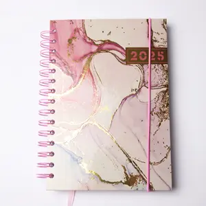 Quaderni a spirale planner all'ingrosso con copertina rigida notebook diario personalizzato 2025 spagnolo