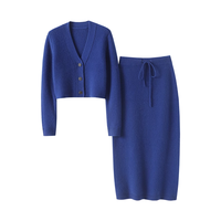 Ensemble jupe cardigan en tricot cachemire pour femme Jupe slim pour printemps été