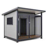 Nichoir pour chien extérieur en acier robuste, structure modulaire démontable, résistant aux intempéries