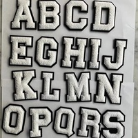 Patchs en chenille personnalisés pour vêtements, patchs en lettres blanches thermocollants avec bordure noire pour vestes, chapeaux et sacs