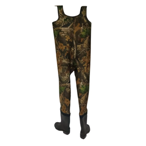 <span class=keywords><strong>Cuissardes</strong></span> à bout en acier néoprène 4mm avec sangle réglable PVC Bottes Feuille Camo Design Imperméable pour la chasse Pêche <span class=keywords><strong>Grande</strong></span> Poche - Product Image 3
