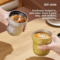 QITI Nouvelle Tasse à Café et Bouteille d'Eau en Titane Pur pour Femme, Isolation 6 Heures, Antibactérienne, Résistante à l'Eau Bouillante, Design Moderne et Robuste