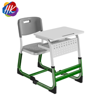 Ensemble bureau et chaise réglables en hauteur pour étudiants, design stable et sûr, mobilier d'étude professionnel pour salle de classe