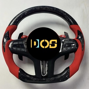 Volante de Coche Compatible con F30 M Sport para <span class=keywords><strong>BMW</strong></span> F35 F80 F10 F16 F25 M3 M4 M2 M5 <span class=keywords><strong>M7</strong></span>, de Fibra de Carbono y Cuero, de 4 Radios - Product Image 1