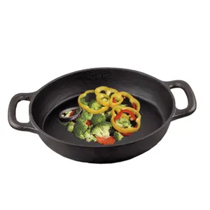 Mini Paella Pan for Tapas Wok Pan Korea Cast Iron Mini Wok