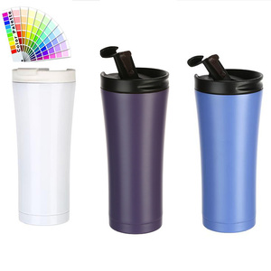 luxury high quality 500ml double wall skinny tumbler stainless steel therom travel coffee cup with lid