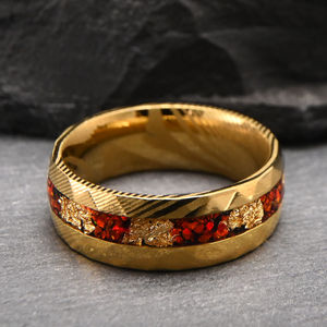 Listo para enviar 8mm oro amarillo puro hecho a mano Damasco <span class=keywords><strong>anillo</strong></span> incrustaciones Natural rojo ópalo Dios hoja lujo <span class=keywords><strong>matrimonio</strong></span> <span class=keywords><strong>anillo</strong></span> <span class=keywords><strong>promesa</strong></span> <span class=keywords><strong>anillo</strong></span> - Product Image 6