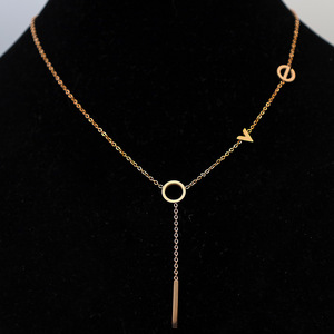 Love Letter Necklace 18K Gold Plated Titanium Steel Clavicle Chain Women Fashion Jewelry Gift - Product Image 3