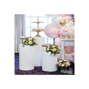 Pedestal de Acrílico Redondo Blanco, Soporte de Mesa para Postres de Boda, Cilindro de Perspex, 30X50Cm, 35X75Cm, 40X90Cm - Product Image 1