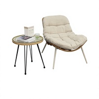 Chaise longue en rotin d'extérieur, une place, pour villa, jardin, patio, balcon, style moderne minimaliste