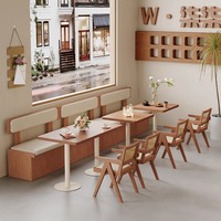Tables et chaises de salle à manger rétro en bois sur mesure pour restaurants, cafés japonais haut de gamme, sièges de table et canapés pour influenceurs