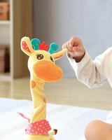 Jouet en peluche musical électronique doux et lumineux, girafe parlante, chantante et dansante