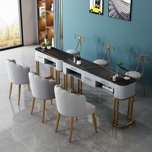 Beauty Salon New Arrival Modern Luxury <b>Nail</b> Salon Gray Manicure <b>Tables</b> <b>Nail</b> Salon Furniture - Product Image 4