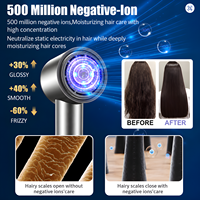 Sèche-cheveux ionique, 160 000 tr/min, sèche-cheveux haute vitesse avec diffuseur, sèche-cheveux mural silencieux, portable, séchage rapide pour salon