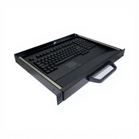 PC industriel tactile RS485 RS232, ordinateur industriel embarqué, clavier, rail coulissant, stock Kisko 1U noir