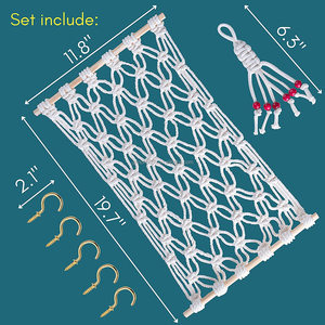 OEM trái cây võng macrame nhà bếp dưới tủ sản xuất Veggie Rau chuối võng trái cây chủ <span class=keywords><strong>net</strong></span> với chuối móc áo - Product Image 4