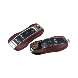 <span class=keywords><strong>Funda</strong></span> ligera para llave de cuero genuino compatible con Macan Cayenne Panamera 718 911 Taycan disponible en varios colores - Product Image 2