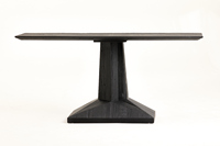 Console de style Japandi Wabi-sabi en olivier recyclé, table de console de luxe noire sur piétement, grande table de rangement design pour la maison