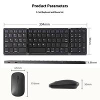Ensemble clavier et souris sans fil pliables B089, nouveau design, pour ordinateur de bureau, ordinateur portable, usage professionnel, bureau, maison