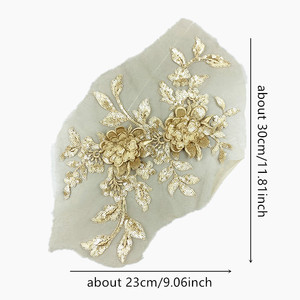 Nhà Máy Trực Tiếp Đầy Màu Sắc 3D Thêu Ren Appliques Sequins Hoa Lưới Vá Evening Gown Wedding Dress Quần Áo Trang Trí - Product Image 2