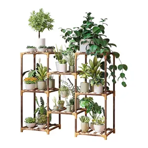 Flower Display Stand Plant Stand Indoor Outdoor Wood Plant Stands For Multiple Plants