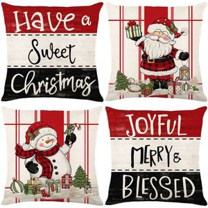 4 Pcs Cushion Covers Decoration Holiday <b>Throw</b> Pillow Case for Sofa Couch <b>Christmas</b> Office Bedroom - Product Image 3