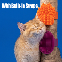 Brosse de bain pour animaux de compagnie Nunbellpets en TPR, brosse de toilettage pour chien et chat à tenir à la main, peigne de massage doux en TPR, outil de lavage pour animaux multicolore