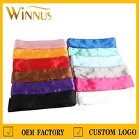 Logo personnalisé nom de marque impression Satin soie vierge extensions de cheveux humains bandeau enveloppant perruque bandeaux