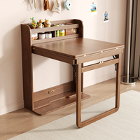 Table à manger pliable multifonctionnelle en bois massif, table à manger télescopique moderne pour petit foyer, rangement