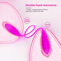 Vibrateur double à 7 vitesses, double tête, point G, pour stimulation anale, plug anal, étanche, pour couples, flirt lesbien
