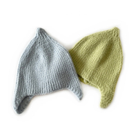 Bonnet personnalisé avec logo, en tricot texturé, protection des oreilles, couleur unie, doux au toucher, chaud, style streetwear, bonnet pour enfants