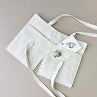 Sac pliable en coton écologique personnalisé, pochette d'emballage anti-poussière pour bijoux et ornements, sac de rangement à cordon en coton