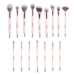 Hobbyface — brosse de maquillage couleur rose, 8 pièces, manche en bois, logo personnalisé, <span class=keywords><strong>pinceaux</strong></span> cosmétiques, vente en gros - Product Image 5