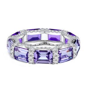 MuShan Jewelry Factory Nouvelle bague doublée d'émeraude S925 Bague en argent pur Conception de niche pour femme Bijoux en diamant à haute teneur en carbone - Product Image 4
