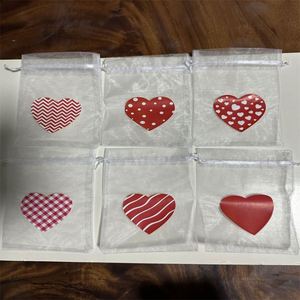 Grands sacs cadeaux en maille de 6x9 pouces avec cordon de serrage pour mariage, fête, baby shower, Saint-Valentin - Product Image 2