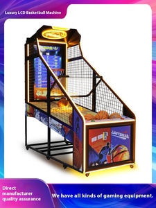 Double <span class=keywords><strong>jeux</strong></span> pour enfants adultes de luxe à pièces Machine de basket-ball pliante à écran LCD à usage domestique vidéo intérieure matériau métallique - Product Image 5