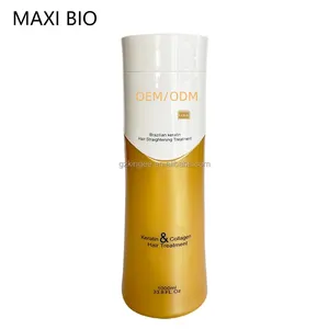 Professionele Salon Maxi Gouden Braziliaanse Keratine Eiwit Haar Behandeling Rechte Crème Beste Zorg Voor Gekleurde Behandeld Hair1000ML
