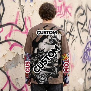 T-shirt pour <span class=keywords><strong>homme</strong></span> avec strass, vêtements de rue personnalisés, fabricants de vêtements, t-shirt imprimé graphique, <span class=keywords><strong>homme</strong></span> pour hommes, t-shirt à manches longues - Product Image 4