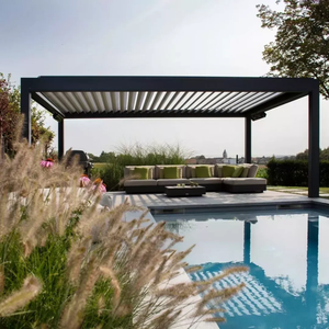 Pérgola de Aluminio de Primera Calidad con Techo Abatible Contemporáneo, Gazebo para Patio, Impermeable, Ecológico, Resistente al Viento, para Exteriores - Product Image 2