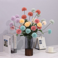 ZhiXia Dandelion buatan empat kepala bola kecil bahan bunga pernikahan buatan tangan tahan lama 3-5 tahun gaya Modern