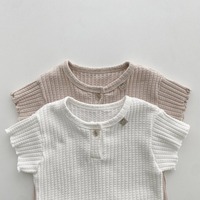 Ensemble d'été unisexe décontracté pour enfants T-shirt à manches courtes Short rayé 2pcs Ensemble assorti pour bébé