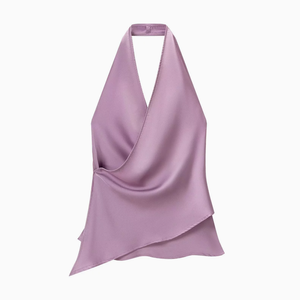 New Fashion Wholesale <strong>Silky</strong> Satin Halter Neck <strong>Top</strong> Chic Hot Girl Elegant Sleeveless Ladies Layering <strong>Top</strong> - Product Image 6